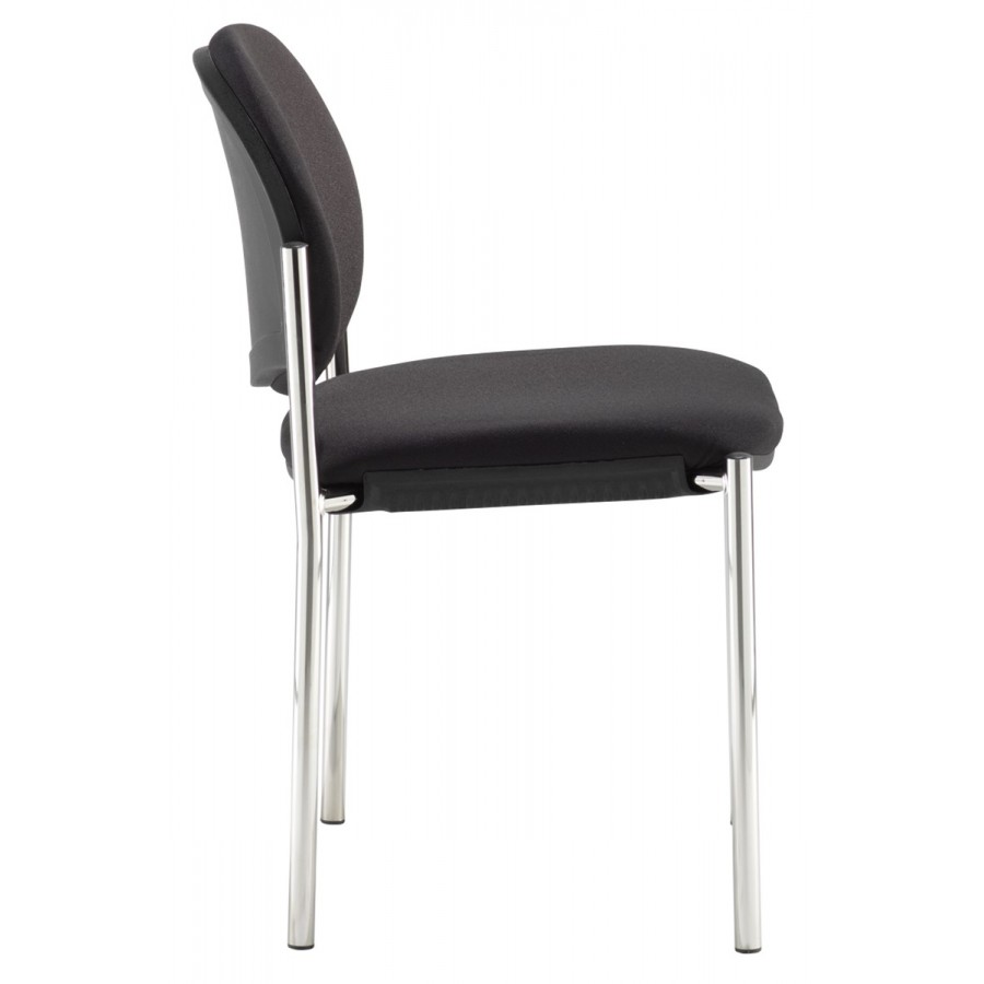 Coda Fabric Stackable Visitor 4 Leg Chrome Chair